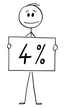 İnsan ya da İşadamı 'nın% 4 ya da% 4 İşaretli Vektör Çizimi