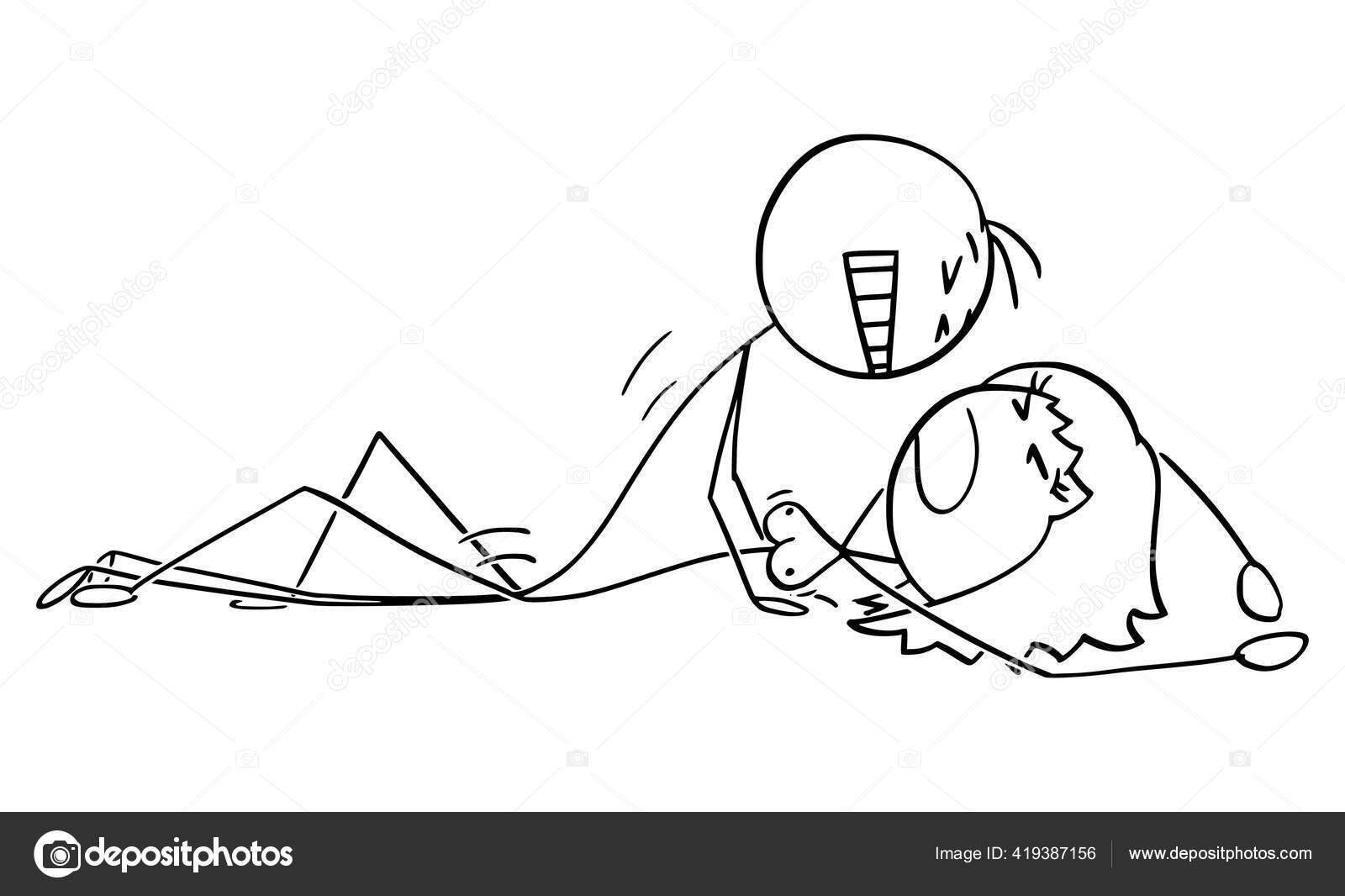 Vector Cartoon Illustration Of Kama Sutra Sex Pose Sexual Position Of