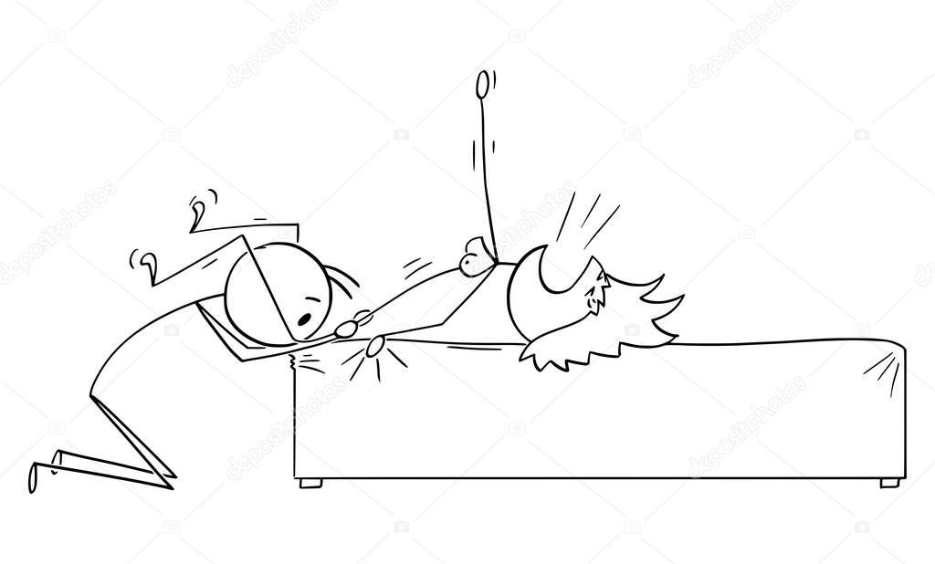 Vector Cartoon Illustration of Kama Sutra Sex Pose, Sexual Position of Man And Woman