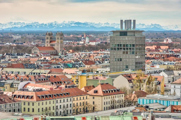 Luchtfoto Uitzicht Stad München Beieren Duitsland — Stockfoto