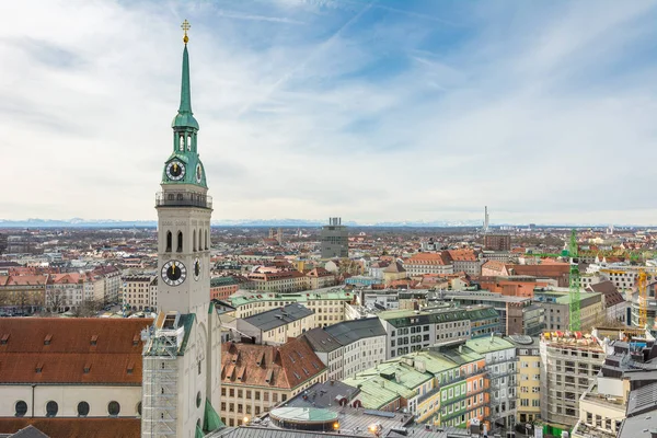 Bavyera Almanya Münih Şehir Üzerinde Havadan Görünümü — Stok fotoğraf