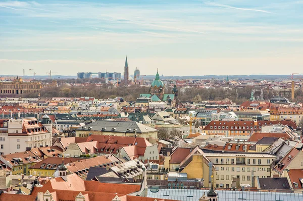 空中看法在城市慕尼黑 巴伐利亚 — 图库照片