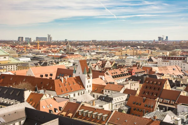 Letecký Pohled Přes Město Mnichov Bavorsko Německo — Stock fotografie