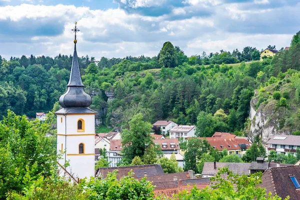 Pottenstein Wieś Regionie Szwajcaria Frankońska Niemcy — Zdjęcie stockowe