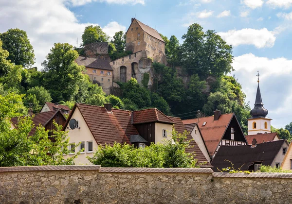 2018 Pottenstein ドイツの村上 Pottenstein ドイツ 歴史的なお城 — ストック写真