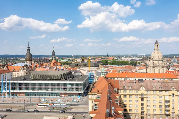 Дрезден Німеччина Серпня Пташиного Польоту Березі Річки Ельби Дрездені Німеччина — стокове фото