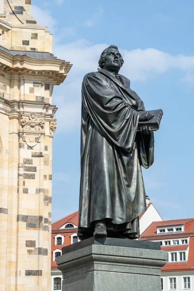 Estátua Bronce Martin Luther Dresden Construída Por Adolf Von Donndorf — Fotografia de Stock