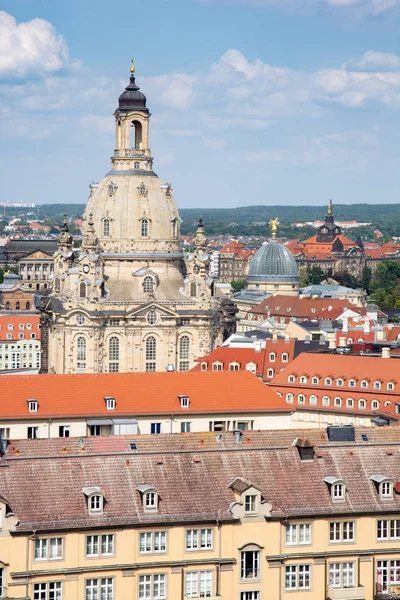 Пташиного Польоту Над Дрезден Собор Фрауенкірхе — стокове фото