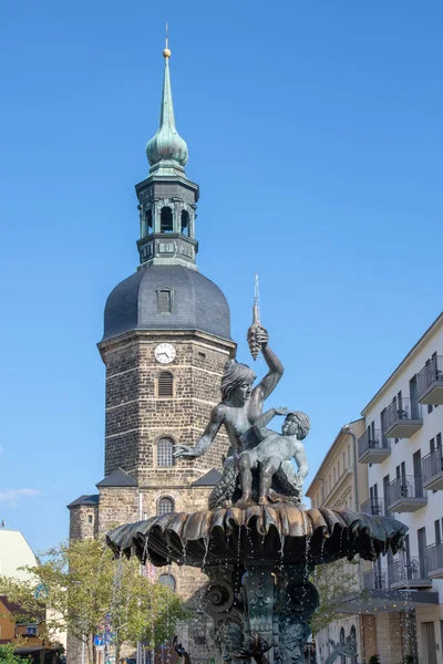 Igreja Fonte Bad Schandau Saxônia Alemanha Fonte Chamada Sendigbrunnen Foi — Fotografia de Stock