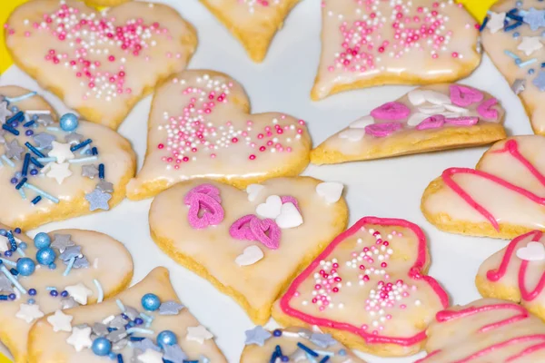 Galletas Dulces Navidad Con Forma Corazón Estrella —  Fotos de Stock