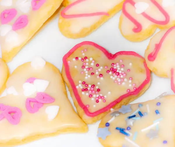 Galletas Dulces Navidad Con Forma Corazón Estrella —  Fotos de Stock