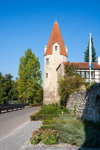 Torre Histórica Porta Cidade Abensberg Baviera Alemanha — Fotografia de Stock