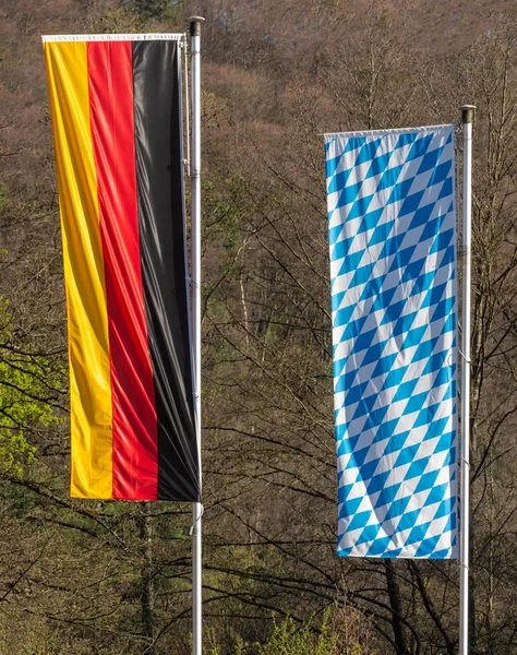 German and Bavarian Flag — Stock Photo, Image