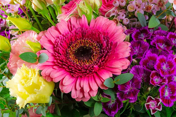 Beautiful Flower Bouquet Pink Gerbera Blossom — Stock Photo, Image