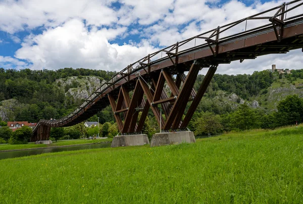 Houten Brug Essing Beieren Duitsland — Stockfoto