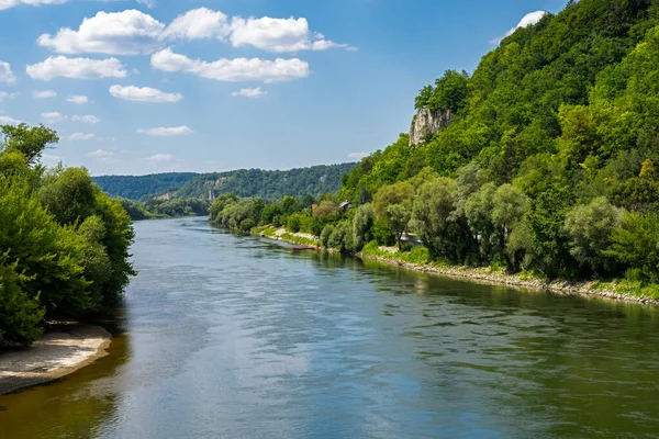 Idylická Krajina Řeky Dunaje Bavorsku — Stock fotografie