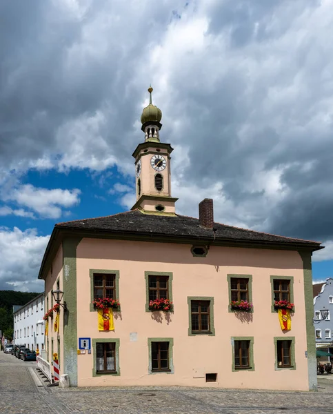 Riedenburg Történelmi Városháza Altmuehltal Völgyben — Stock Fotó