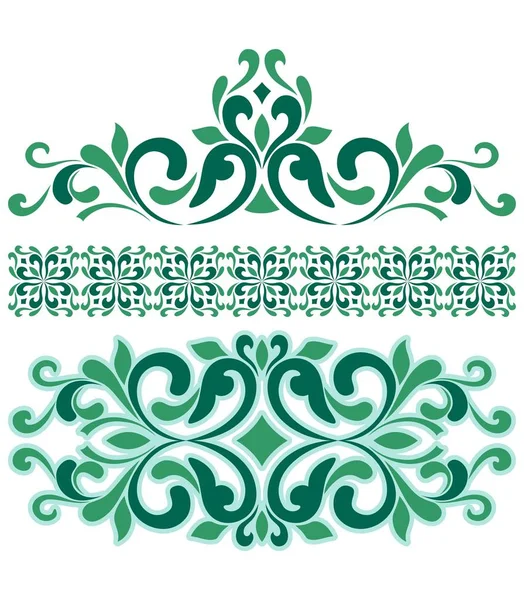 Красивый Зеленый Орнамент Типа — стоковый вектор