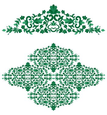 Güzel yeşil süs whith çiçekler