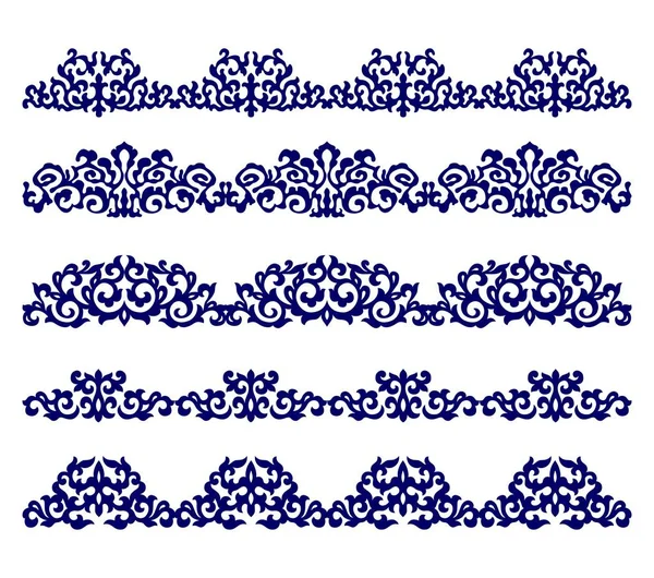 Décorations Kazakhes Forme Bordure Bandes — Image vectorielle