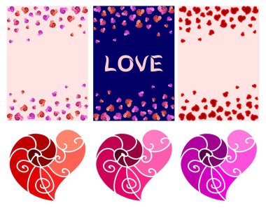 kalpleri ile sevgililer günü arka plan seti