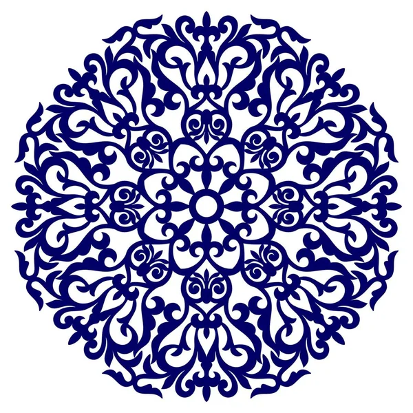 美しい丸い花の青い装飾品 — ストックベクタ