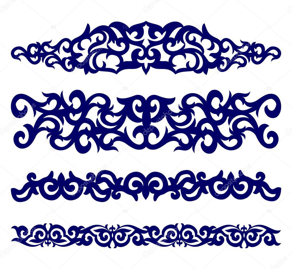 Kazakh ornaments in the form of a border