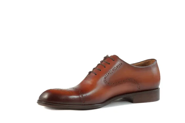 Mannen Schoenen Een Witte Achtergrond Met Schaduw — Stockfoto