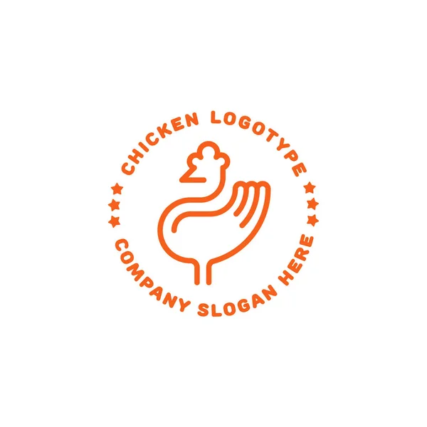 Chicken logo. Line icon design — Stock Vector