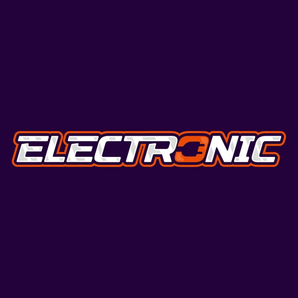 Electronic logo design. Electric plug energy logotype. Vector emblem — Stock Vector