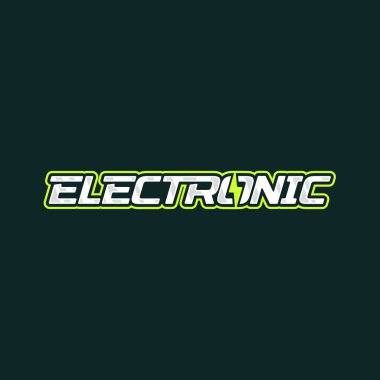 Elektronik logo tasarımı. Elektrik yıldırım enerji logo. Vektör amblemi