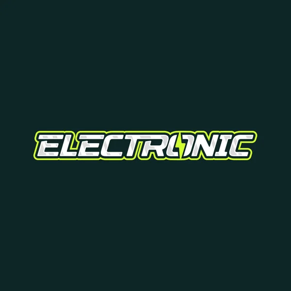 Elektronik logo tasarımı. Elektrik yıldırım enerji logo. Vektör amblemi — Stok Vektör