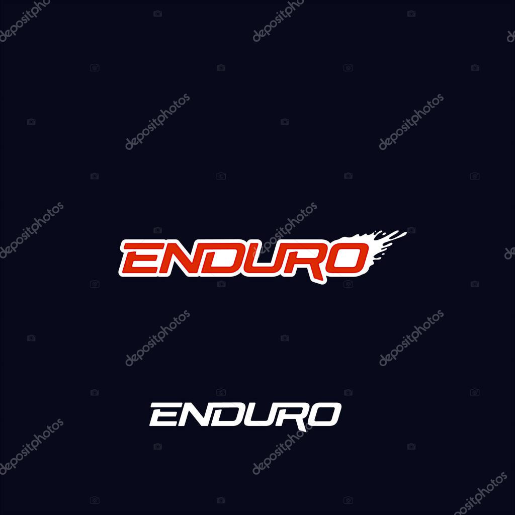 Enduro logo vector design. Dirt splash. Extreme off road motorcycle, dirt bike, motocross bike or mountain bike logotype template.