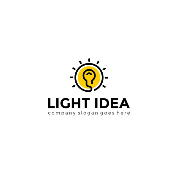 Glühbirnen-Logo. kreative Idee Logotyp Vektorvorlage. — Stockvektor