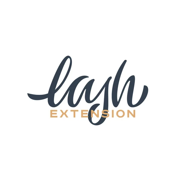 Eye Lash Extension Hand Lettering Logo Vector Illustration — Stock Vector