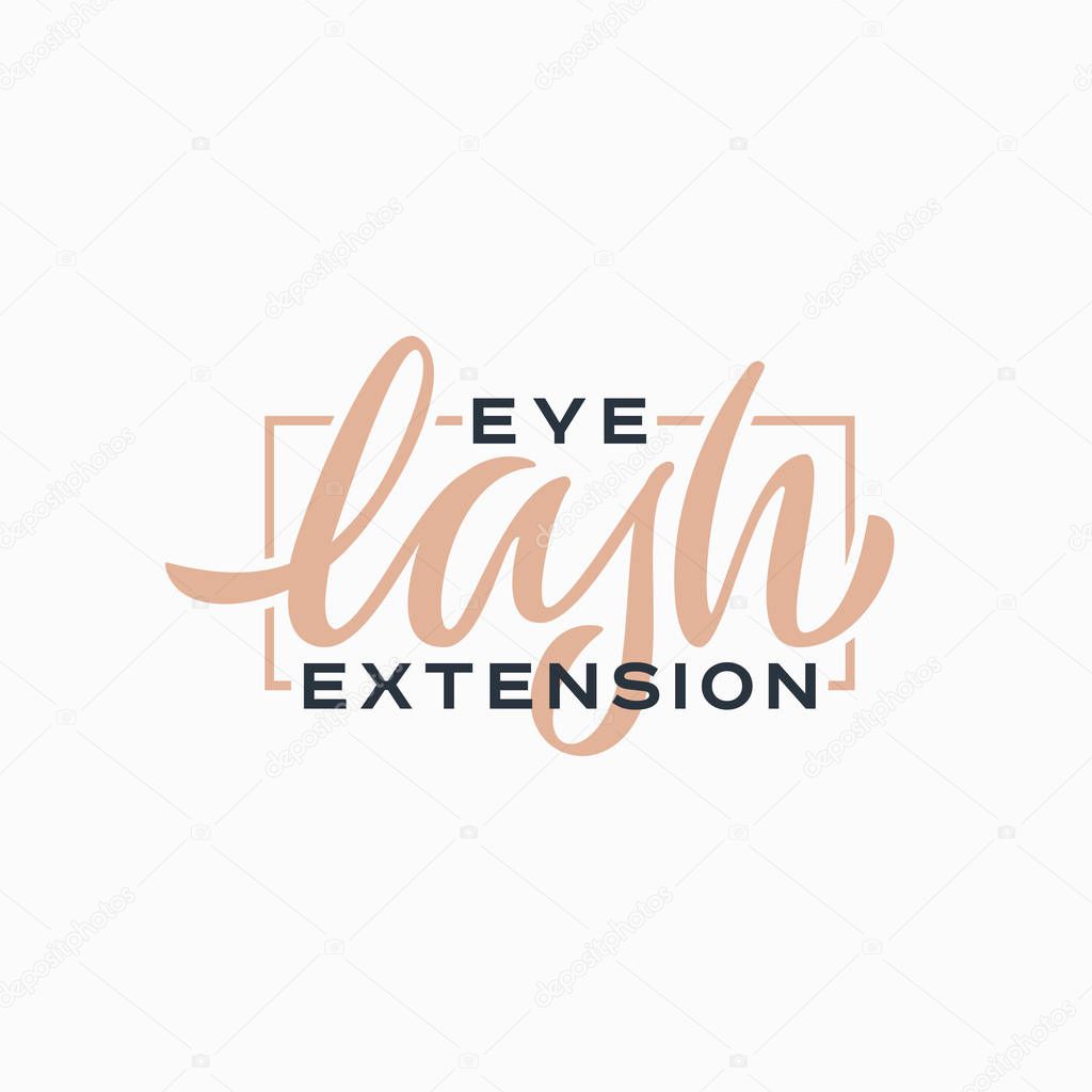 Eye lash extension hand lettering logo. Vector illustration