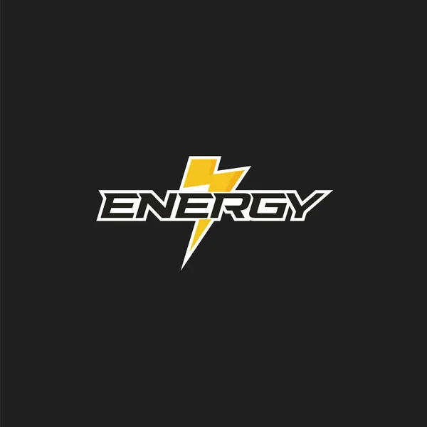 Energy logo betűkészlet tervezés. Villám-emblémát. Vektor jelvény. — Stock Vector