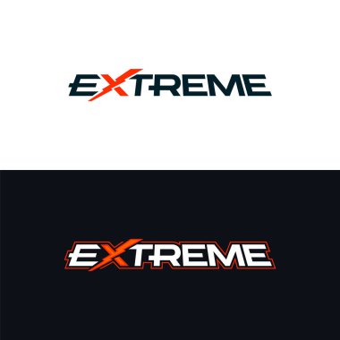 Aşırı logo. Ekstrem sözcüğünün logoti. Vektör tasarımı