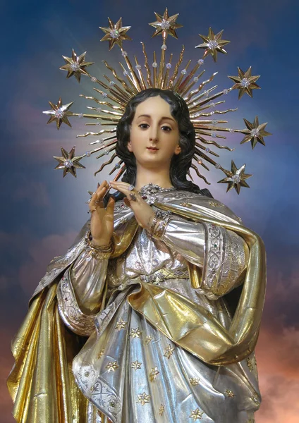 Una Hermosa Estatua Inmaculada Concepción — Foto de Stock