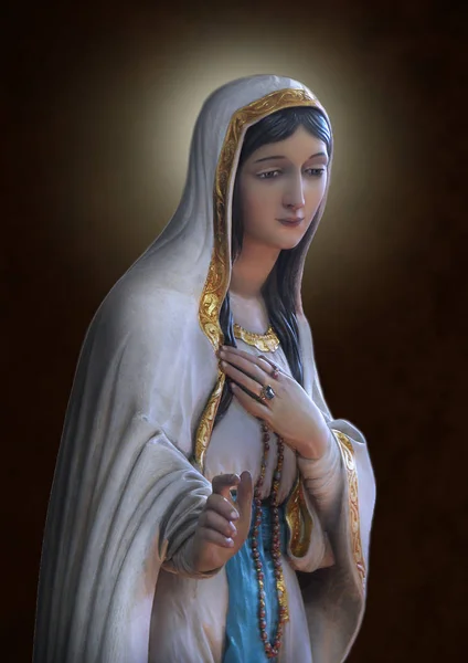 卢尔德的圣母雕像 — 图库照片