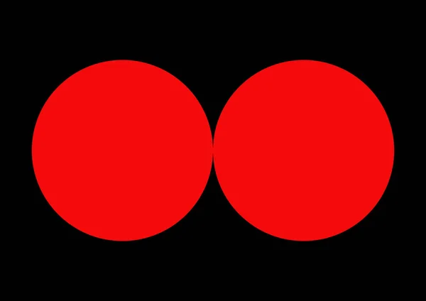 Ein Abstraktes Bild Mit Zwei Roten Kreisen Auf Schwarzem Hintergrund — Stockvektor