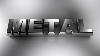 Beyaz yüzey - 3d render metal yazmak