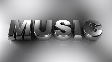 Müzik metal yazma - 3d render