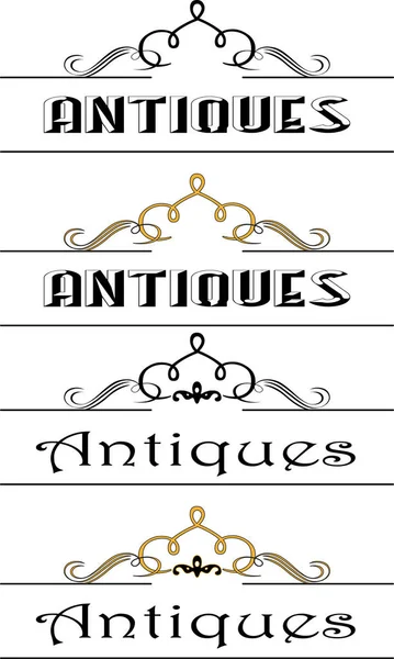 Logotipo Para Negocios Sobre Antigüedades Vector — Vector de stock