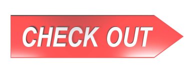 Sağda beyaz arka plan - 3d render illüstrasyon işaret eden kırmızı bir ok üzerinde beyaz harflerle kullanıma al yazma