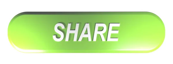 Tlačítko Zelené Zaoblený Obdélník Write Share Vykreslování Obrázku — Stock fotografie