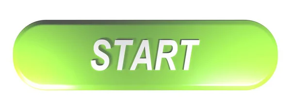 Przycisk Zielony Prostokąt Zaokrąglony Zapisu Start Renderowania Ilustracja — Zdjęcie stockowe