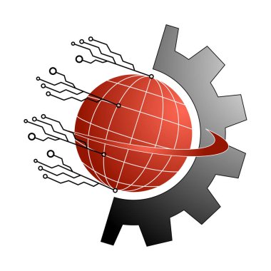 A logo for a global company involved in electronic and mechanical industry - vector clipart