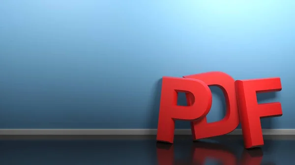 Das Pdf Schreiben Roten Buchstaben Steht Auf Einem Glänzend Schwarzen — Stockfoto