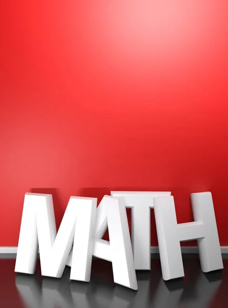 Запис Math Написаний Білими Літерами Стоять Чорній Підлозі Кімнати Спирається — стокове фото